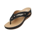 thumbnail image 3 of Domuza Orthopedic Casual Sandals for Women Arch Support Flat Wedge Sandals Breathable Slip on Non Slip Hiking Shoes Beach Vacation 2026 New Foam Shoes Black 8.5（EU-41）, 3 of 4