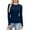 #A Navy, variant on PFRNLF Long Sleeve Shirts for Women Crew Neck Slim Fit Casual Stretch Ribbed Knit Tee Tops