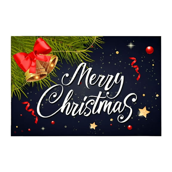 DERONA Christmas Door Mat,Holiday Decoration Floor Mat,Non-Slip Absorbent Rug for Indoor Outdoor Use,Polyester Christmas Holiday Decor for Living Room Bathroom Kitchen Entryway
