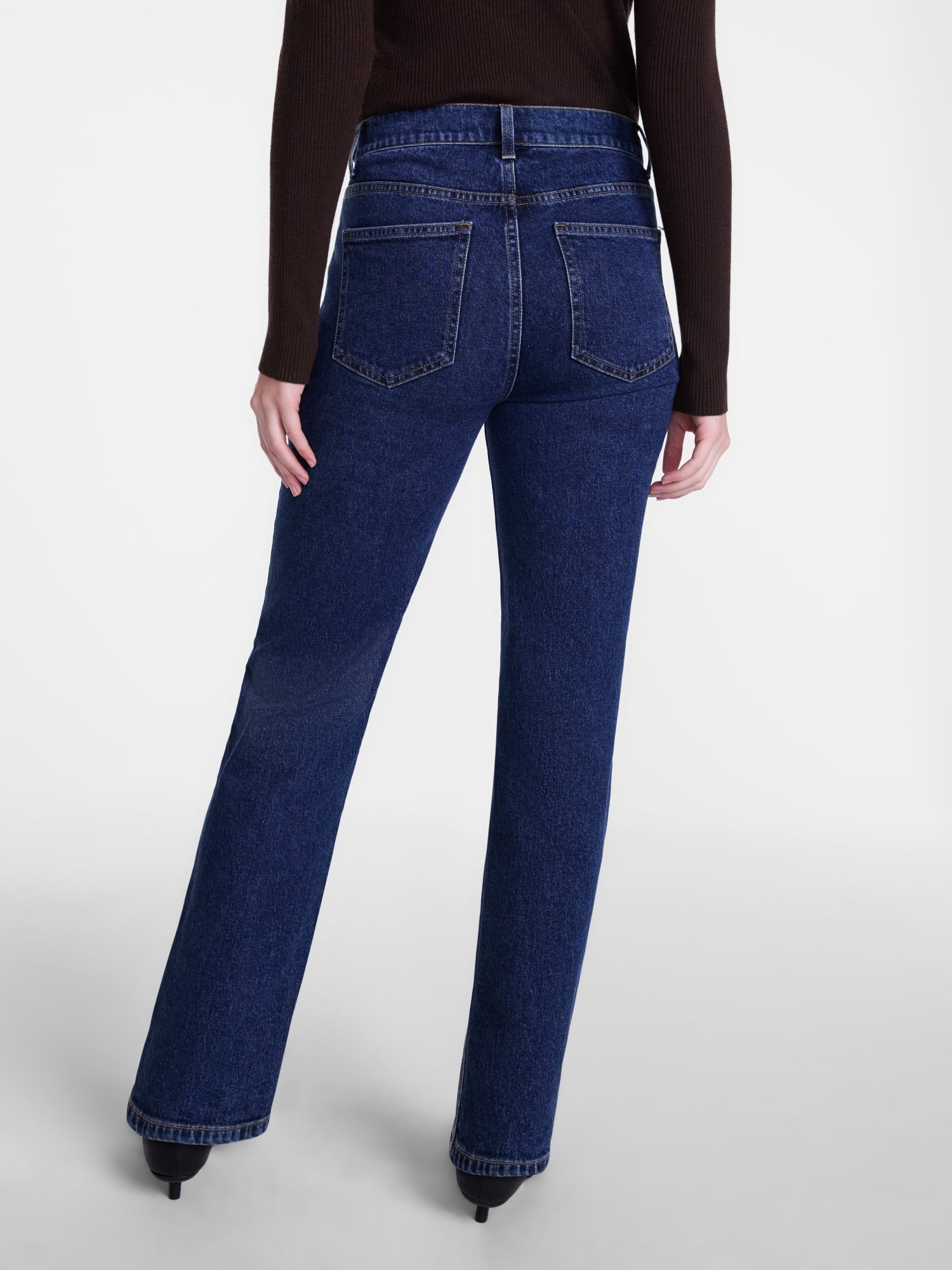Scenario Women's High Rise Straight Leg Jeans, 30" Regular, 28" Short Inseam, Sizes 0-20, 10S-16S