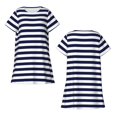 thumbnail image 5 of Lafuoo Navy Blue And White Stripes Pattern Women's Short-sleeved Nightdress, Knee-length Pullover Nightgown, Summer Home Wear-XX-Large, 5 of 8