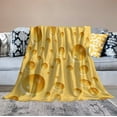 thumbnail image 4 of Cheese Blanket Realistic Funny Food Cheese Yellow Soft Cozy Lightweight Throw Blanket for Children Boys Girls Women Men Bedroom Living Room Dorm Chair Sofa Travel 50x60in, 4 of 5