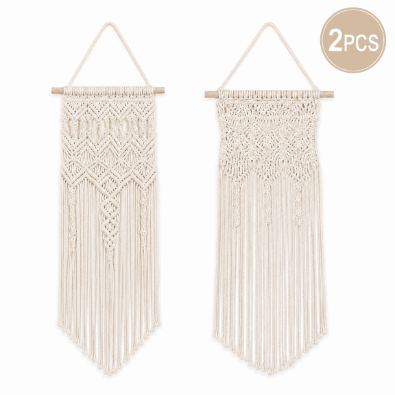 Macrame Wall Hanging Boho Wall Art Decor for Home Bedroom Living Room for Adults Birthday Christmas 2Pcs 28" x 13"