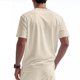 thumbnail image 3 of pstuiky camisetas para hombre, Blusas versátiles de manga corta con cuello en V y cordón de color sólido para hombre camisetas de hombre xxxl, 3 of 8