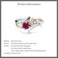 thumbnail image 5 of Gem Stone King 1.42 Cttw Round Peach Morganite and Red Created Ruby 925 Silver and 10K Yellow Gold Ring for Women | Gemstone Birthstone | Round 5MM (Size 9), 5 of 5