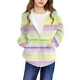 thumbnail image 5 of dazeni Girls Full Zip Up Hoodies Fashion Rainbow Colorful Long Sleeve Hooded Sweatshirts Loose Casual Pockets Jacket Coat for Tween, 5 of 8