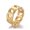 Gold, variant on Silver Stainless Steel Ring Wide Ring Curb Chain Shape 17mm 9mm Statement Textured Size 7 A15