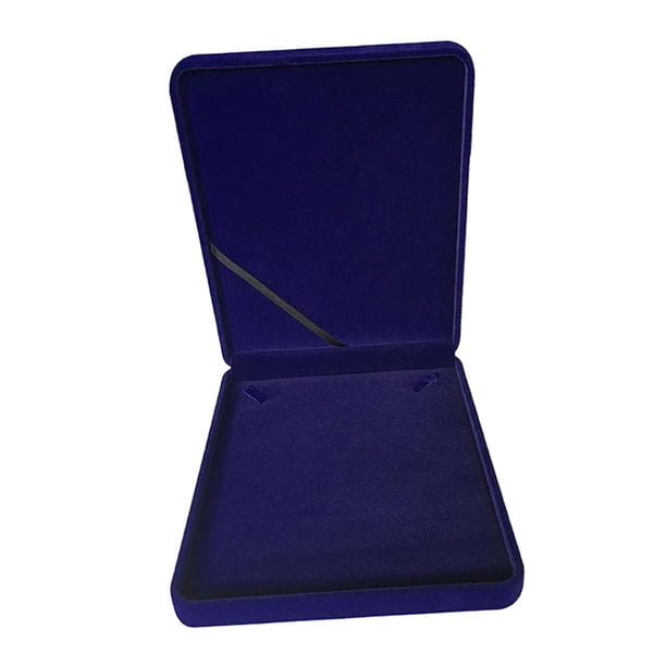 Caja de almacenamiento de collares, caja de almacenamiento de joyas, caja de colección, caja de joyería de terciopelo, caja organizadora de collares Azul