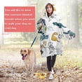 thumbnail image 4 of Wearable Oversized Blanket,Colorful Dinosaurs Eggs Leaves Pattern Wearable Blanket Hoodie for Adults,Cozy Hooded Blankets with Super Pockets,Super Warm Fuzzy Pullover for Women & Men, 4 of 6