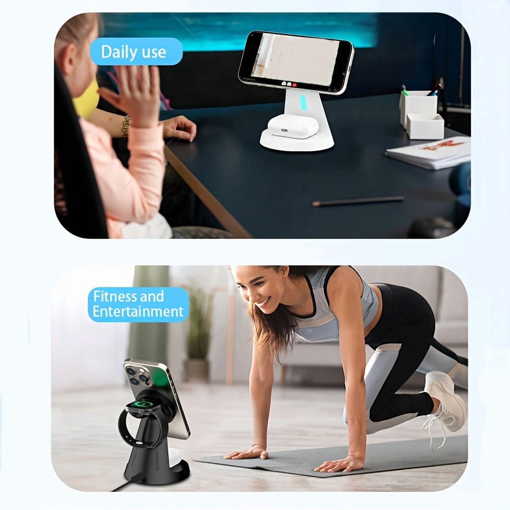 3in 1 Wireless Charging Station for Apple Charger Stand, Fast Magnetic Wireless Charger Station for iPhone 17 Air 16 15 14 13 12 Series, Airpods, Apple Watch