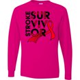 thumbnail image 3 of Inktastic Stroke Survivor Red Ribbon Awareness Long Sleeve T-Shirt, 3 of 5