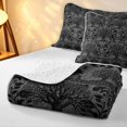 thumbnail image 4 of Homewish Nature Botanical Tree Twin Quilt Set,Aztec Geometric Rhombus Twin Coverlet Set,Gray Black,Black Reversible,2-Piece, 4 of 7