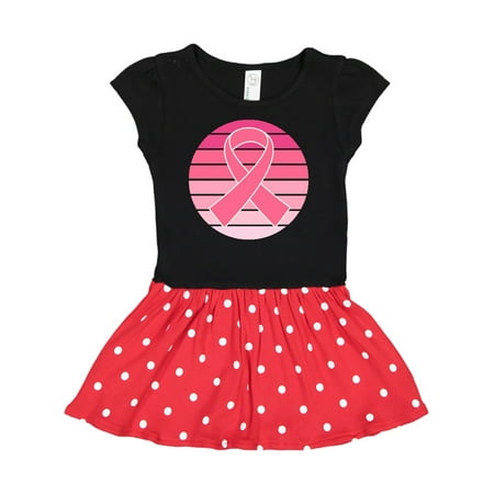 

Inktastic Breast Cancer Pink Ribbon Retro Gift Toddler Girl Dress