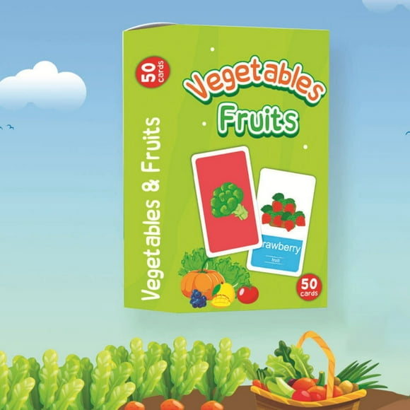 KTTECTOA New Early Childhood Education Color Learning Card Shape Digital Vegetable Card Clearance Kids Toys Canada Days Sensory Toys Toys for Boys