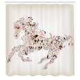 thumbnail image 3 of Ambesonne Abstract Shower Curtain, Floral Horse Paisley, 69"Wx70"L, Green Brown Pink, 3 of 5