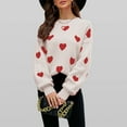 thumbnail image 5 of Alkepwun Women Heart Embroidery Sweater Valentine’s Day Pullovers Long Sleeve Round Neck Knitted Blouse Loose Sweatshirt, 5 of 5