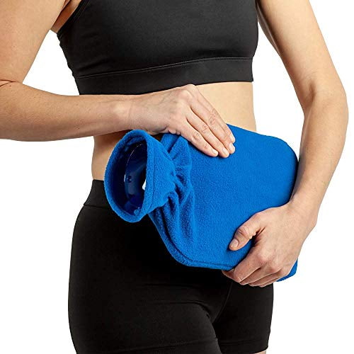 Carex Hot Water Bottle With Cover, Rubber Heat Therapy and Cold Therapy For Cramps, Pain