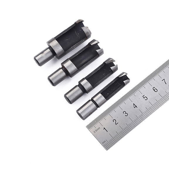 HEMOTON 4 Pcs Wood Plug Cutters Straight Tapered Deep Plug Cutters Sets Claw Tool Drill Bits