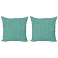 thumbnail image 1 of Ambesonne Flamingo Throw Pillow Cover 2 Pack, Birds Exotic Foliage, 24", Turquoise and Coral, 1 of 2