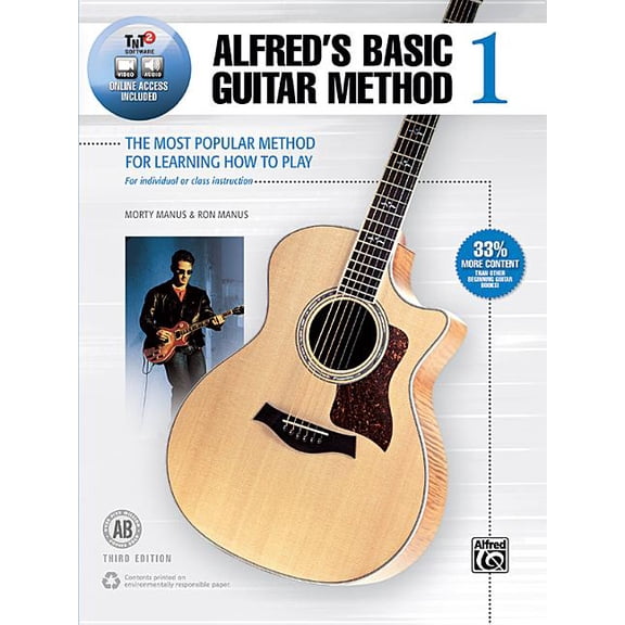 Alfred's Basic Guitar Method, Bk 1: The Most Popular Method for Learning How to Play, Book & Online (Paperback) by Morty Manus, Ron Manus
