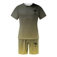 thumbnail image 3 of Men's Suits Casual Summer Tracksuit for Men Plus Size Short Sleeve O Neck Athletic Set with Color Block Drawstring Waist, 3 of 5