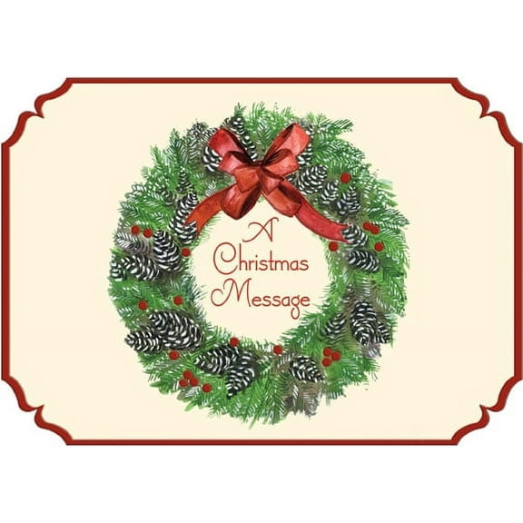 Designer Greetings Wreath: A Christmas Message Die Cut Christmas Card