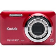 Angle View: Kodak PIXPRO FZ51 16.2 Megapixel Compact Camera, Red