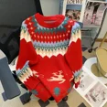thumbnail image 2 of Suéteres Harajuku navideños vintage kawaii para mujer, suéteres holgados, tops de invierno, ropa de calle de talla grande para parejas, suéter estético Y2k, 2 of 5
