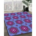thumbnail image 3 of Ahgly Company Machine Washable Indoor Round Transitional Dark Magenta Purple Area Rugs, 8' Round, 3 of 7