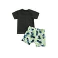 thumbnail image 6 of Bagilaanoe 2pcs Toddler Baby Boy Short Pants Set Short Sleeve Letter Print T Shirt Tops + Shorts 6M 12M 18M 24M 3T Kids Casual Summer Outfits, 6 of 7