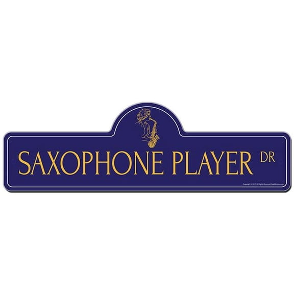 SignMission  18 x 6 in. Saxophone Player Street Sign