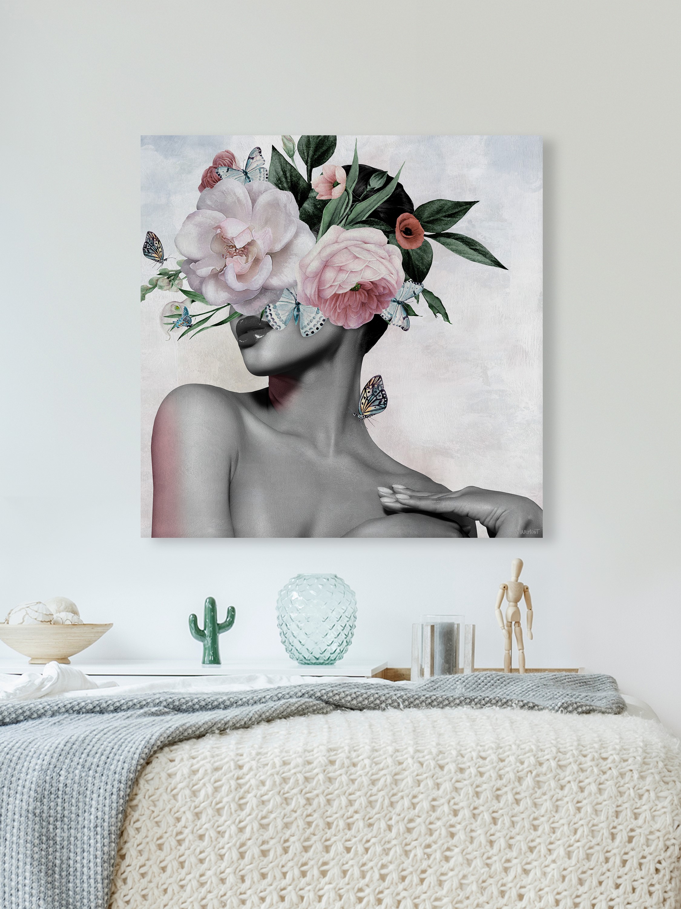 I Am Beautiful 12 in x 12 in Painting Canvas Art Print, by Marmont Hill