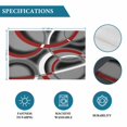 thumbnail image 6 of Grey Geometric Placemats Set of 6, Modern Abstract Black White Red Striped Placemats for Dining Table, Place Mats for Kitchen Tabletop, Waterproof Wipeable Dining Table Mats Set, 6 of 9