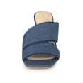 thumbnail image 6 of BLISSFUL STEP Slide Heels Mules Block Heel Sandals for Women Blue 6, 6 of 6