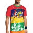 thumbnail image 5 of Exclusive design Mauritius Flag Grain 3D Printed Men For Running Bike Soccer Tennis Fitness Sports tshirt Mesh Short T-shirt, 5 of 14