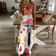 Colorful Mushroom Pattern Design Sleeveless Dress Woman Fashion Long