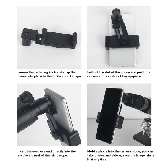 500x Microscope Adapter for Smartphones, 23.2mm Eyepiece, Clear Imaging Video