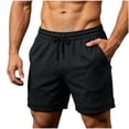 thumbnail image 2 of Yaoyar Men's Solid Drawstring Waist Quick Dry Running Shorts with Side Split Hem Pockets, Breathable Lightweight Fitness Jogger Sweatpants, 2 of 9