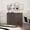 Rustic Gray, variant on Full Size Farmhouse Murphy Cabinet Bed with Charging Station, Foldable Platform Bed with Large Storage Drawer for Guest-Room, Small Bedroom, Rustic Gray