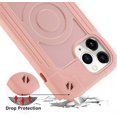 thumbnail image 3 of WANNGWE Magnetic Case Compatible with MagSafe Designed for iPhone 12 Pro Max Case , Full Body Rugged Heavy Duty [Military Grade Protection] Protective Cover for iPhone 12 Pro Max. (pink) DZ97-7092, 3 of 5