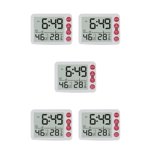 Ounissouiy Alarma digital Ángulo de plástico ajustable Pantalla acrílica de 7,48 pulgadas Proyector Reloj Oficina Hotel Termómetro Relojes Type2 NO2