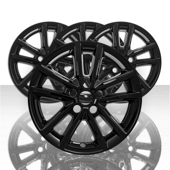 Set of 4 16" 10 Spoke Wheel Skins for 2015-2018 Ford Focus SE - Gloss Black