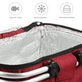 thumbnail image 2 of COMPUKAS Collapsible Picnic Basket Lunch Bag Aluminum Alloy Dark Red Storage Holder 1Pack, 2 of 8