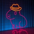 thumbnail image 2 of Handmadetneonsign Cowboy Capybara Neon Sign, Capybara Cowboy Led Sign, Cowboy Hat Capybara Led, 2 of 4