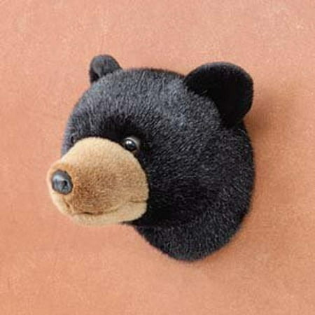 7.5 Black Bear Head Plush Stuffed Animal Toy