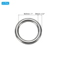 thumbnail image 2 of Unique Bargains 1" Seamless Metal O Rings, 4 Pack 304 Stainless Steel O-Ring Solid Round Rings for Macrame, DIY Craft,4x25mm, 2 of 5