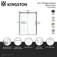 thumbnail image 7 of Kingston Brass Prato Frameless Sliding Shower Door 60" L x 76" H, Right Handed, Matte Black, 7 of 7