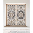thumbnail image 2 of Window Privacy Film Brown Boho Stained Glass Window Film Decorative Sun Block Window Cover Southwest Aztec Abstract Motifs Florals Window Clings Static Adhesive Sticker for Bathroom 23.6"x59", 2 of 7