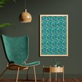 thumbnail image 2 of Exotic Wall Art with Frame, Continuous Jungle Foliage Pattern with Tropical Leaves, Printed Fabric Poster for Bathroom Living Room, 23" x 35", Teal Dark Teal, by Ambesonne, 2 of 2