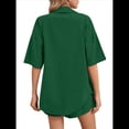 thumbnail image 3 of Conjunto de Chándal de 2 Piezas para Mujer, de Verano, con Top de Corta y Pantalones Cortos. Verde M, 3 of 9
